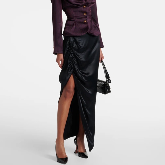 VIVIENNE WESTWOOD Gathered satin midi skirt - Picture 2 of 5